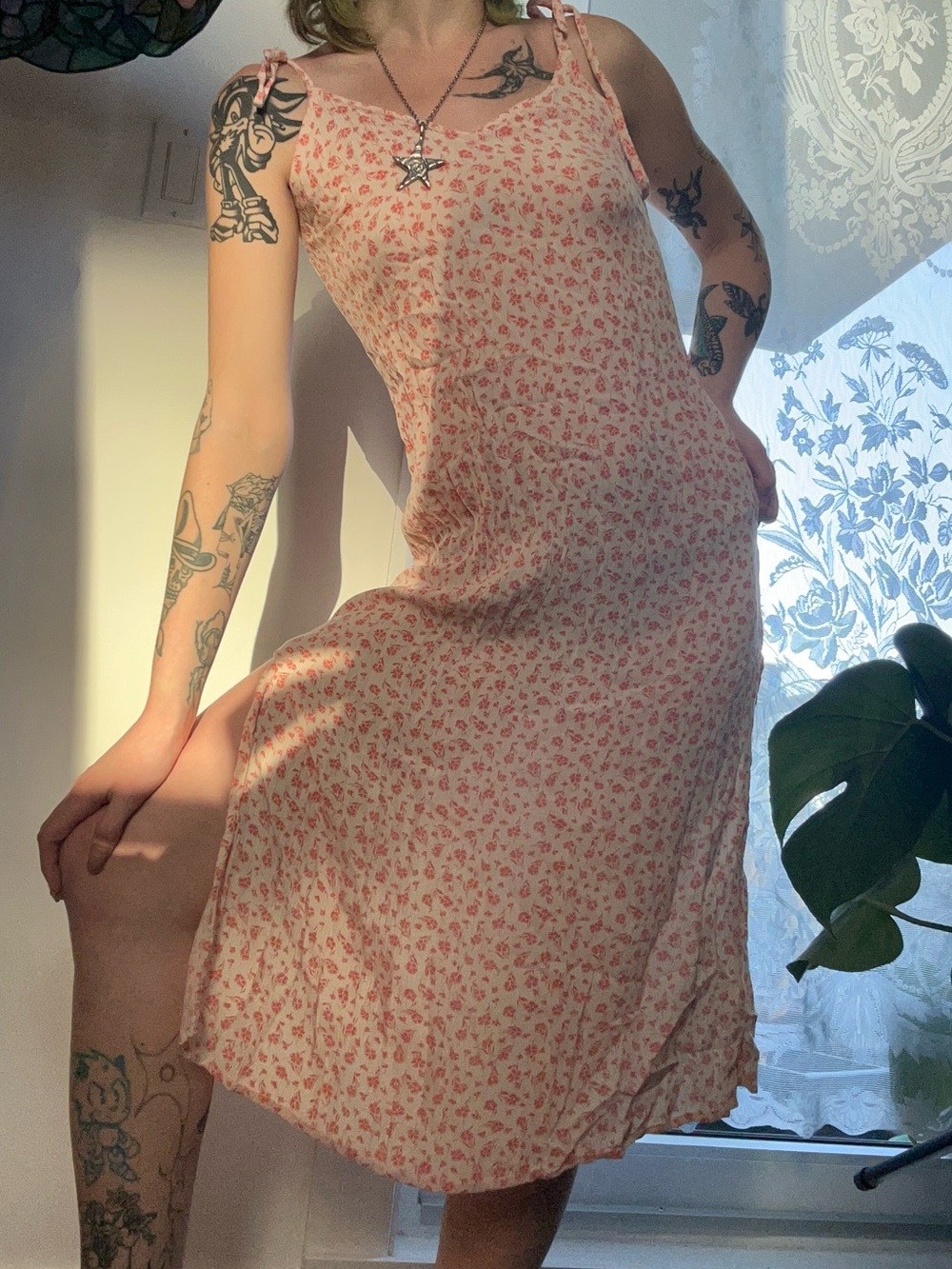 BILLABONG Light Pink Floral Summer Maxi Dress